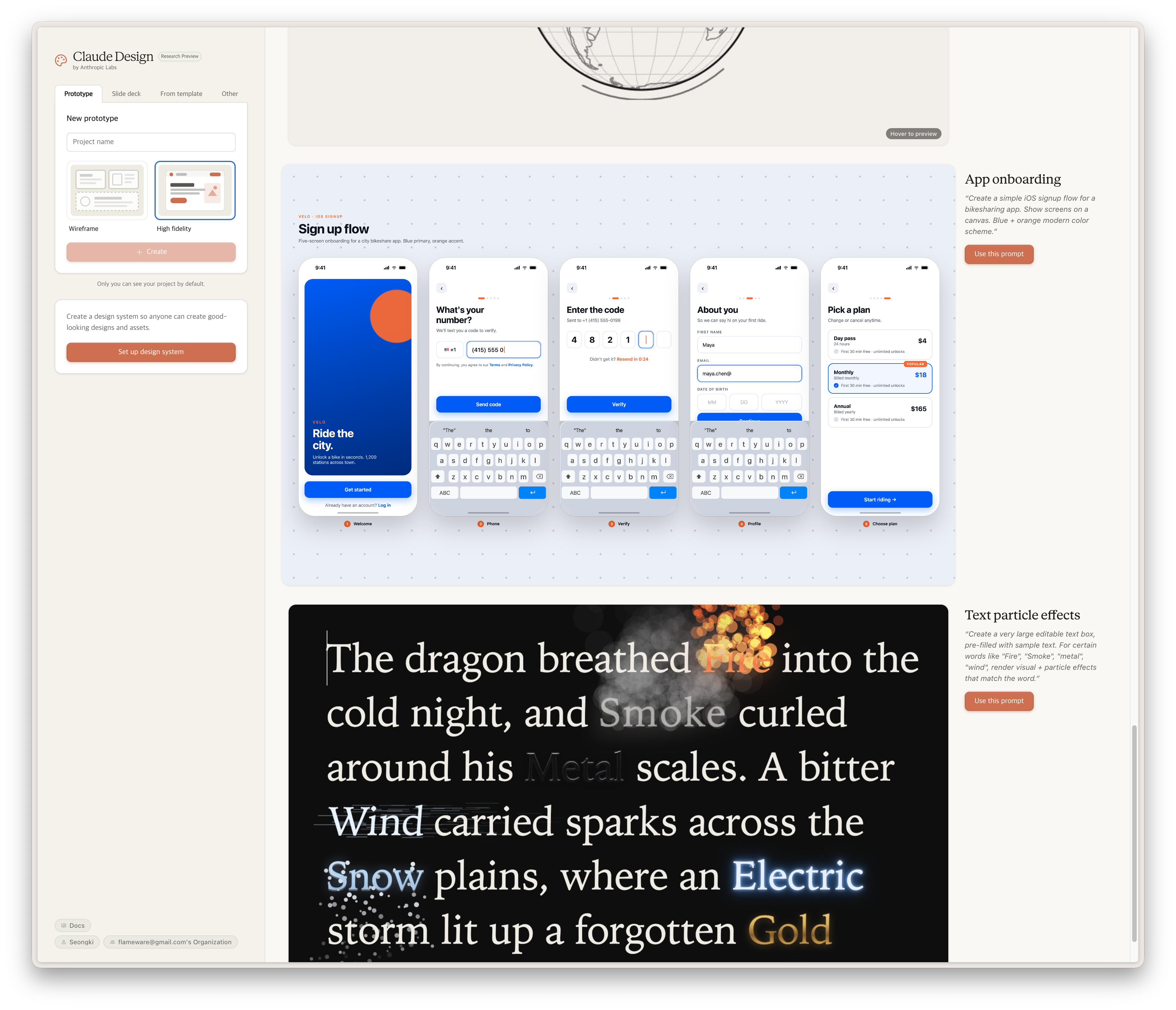 Claude Design - Example page